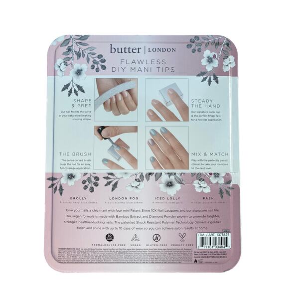 4 piece Butter London Nail Lacquer Set, Brolly, London Fog, Lolly, Pash - Picture 2 of 2